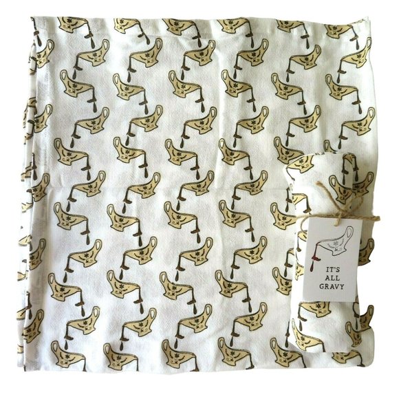 2 Cotton Kitchen Dishtowels Dish Towels Holiday Thanksgiving Gravy 26 x 18 - Picture 4 of 5